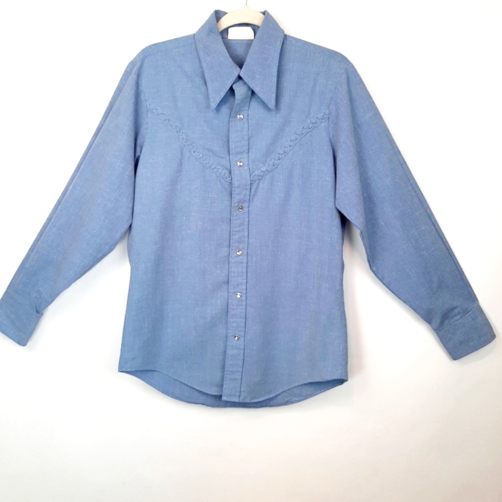 Vintage Manchester Shirt Co. California Mens Western Pearl Snap Shirt Size Small
